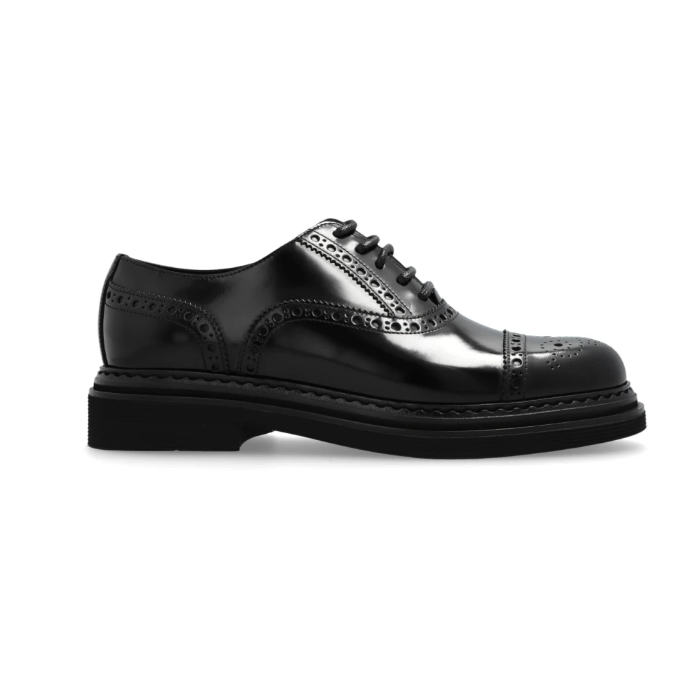 Dolce & Gabbana Women's Black Lace-Up Platform Shoes