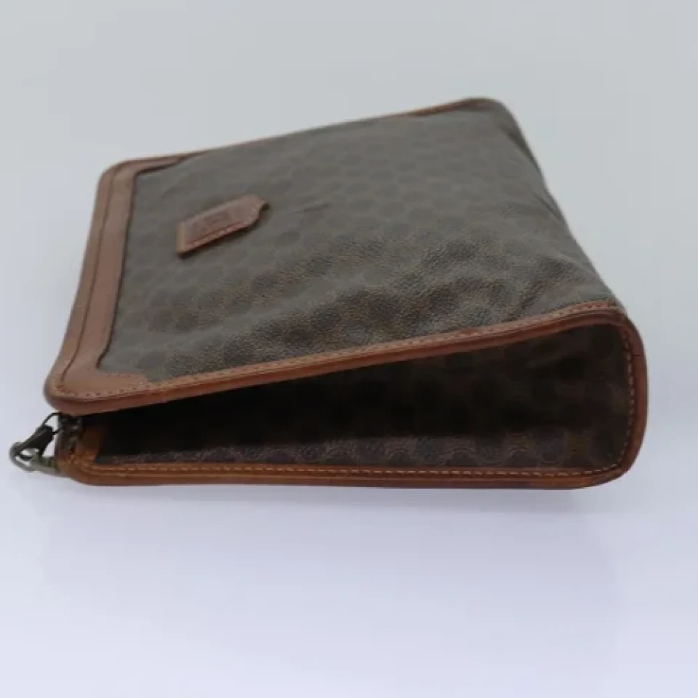 Celine Vintage Pre-owned Leather clutches Brown Dames