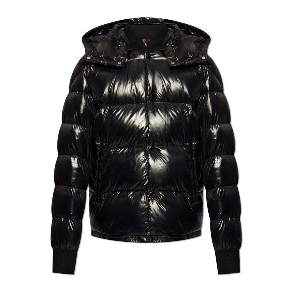 Moncler Zwarte Nylon Laqué Maya Jas Black Heren