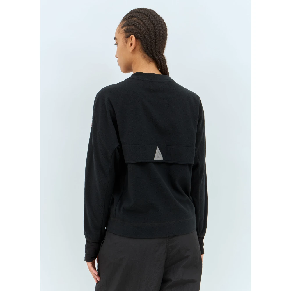 Moncler Reflecterende Logo Fleece Sweatshirt Black Dames