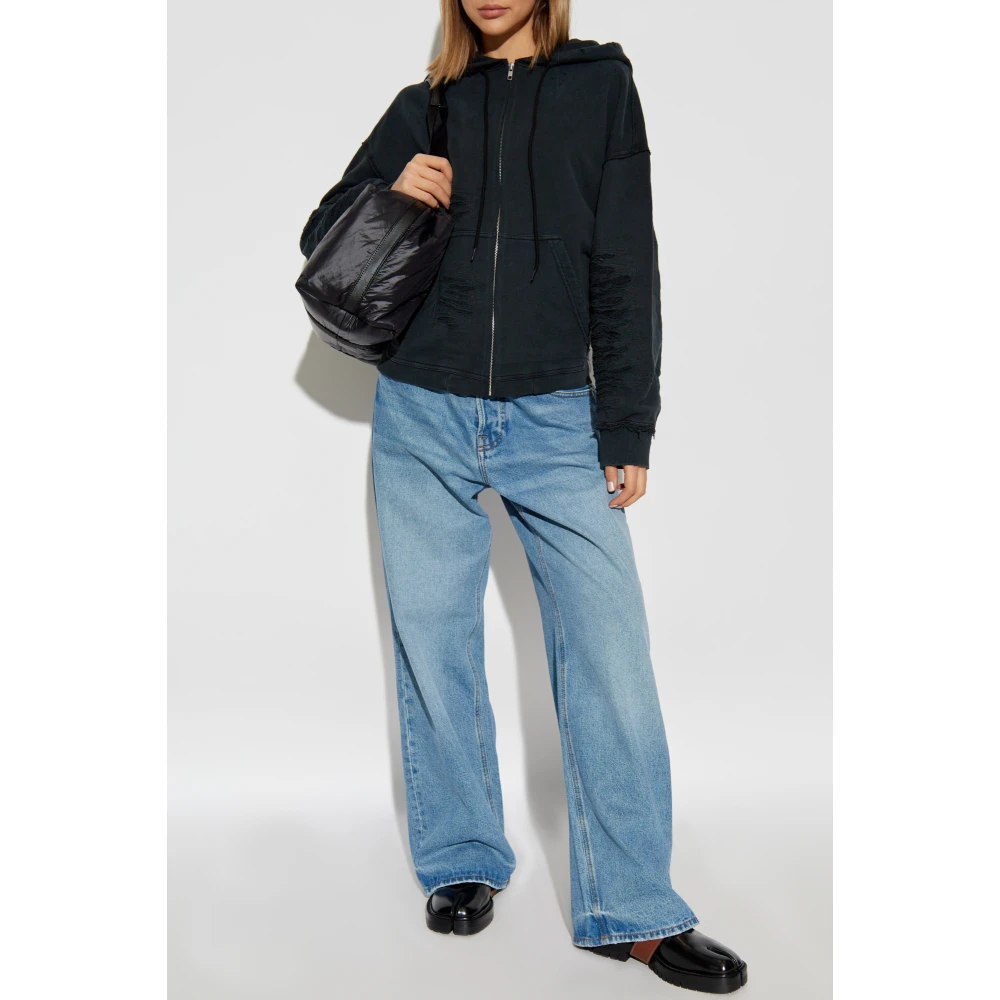 MM6 Maison Margiela Zip-Up Sweatshirt Black Dames