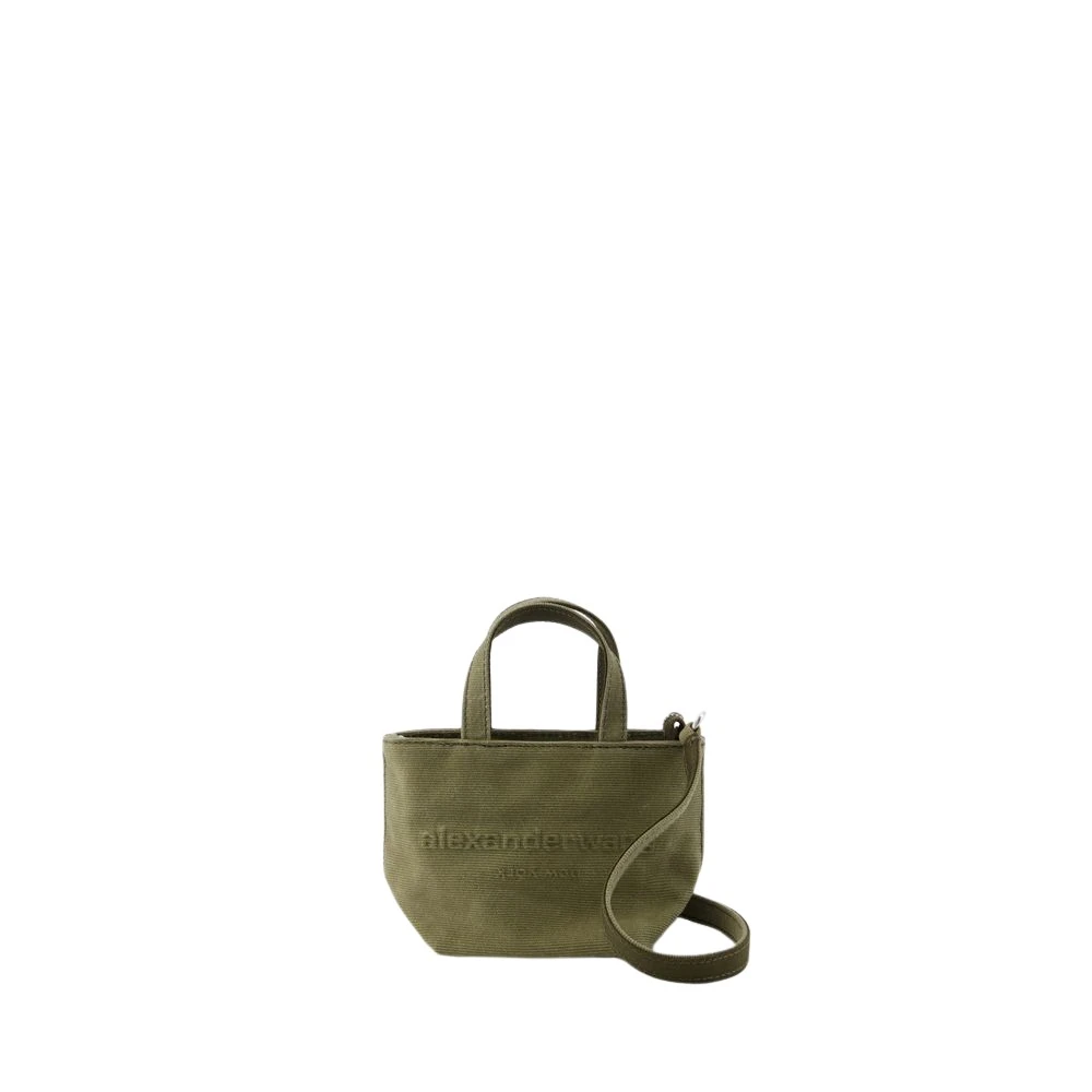 Alexander Wang Khaki Bomull Mini Shopper Väska Green, Dam