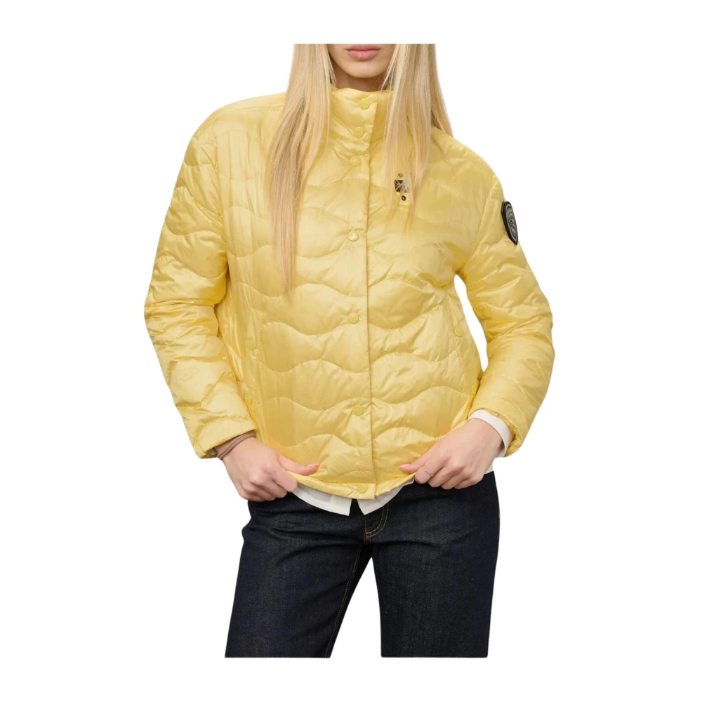 Blauer Femme Jaune Vestes, Taille: 38 Fr Parka Légère En Duvet