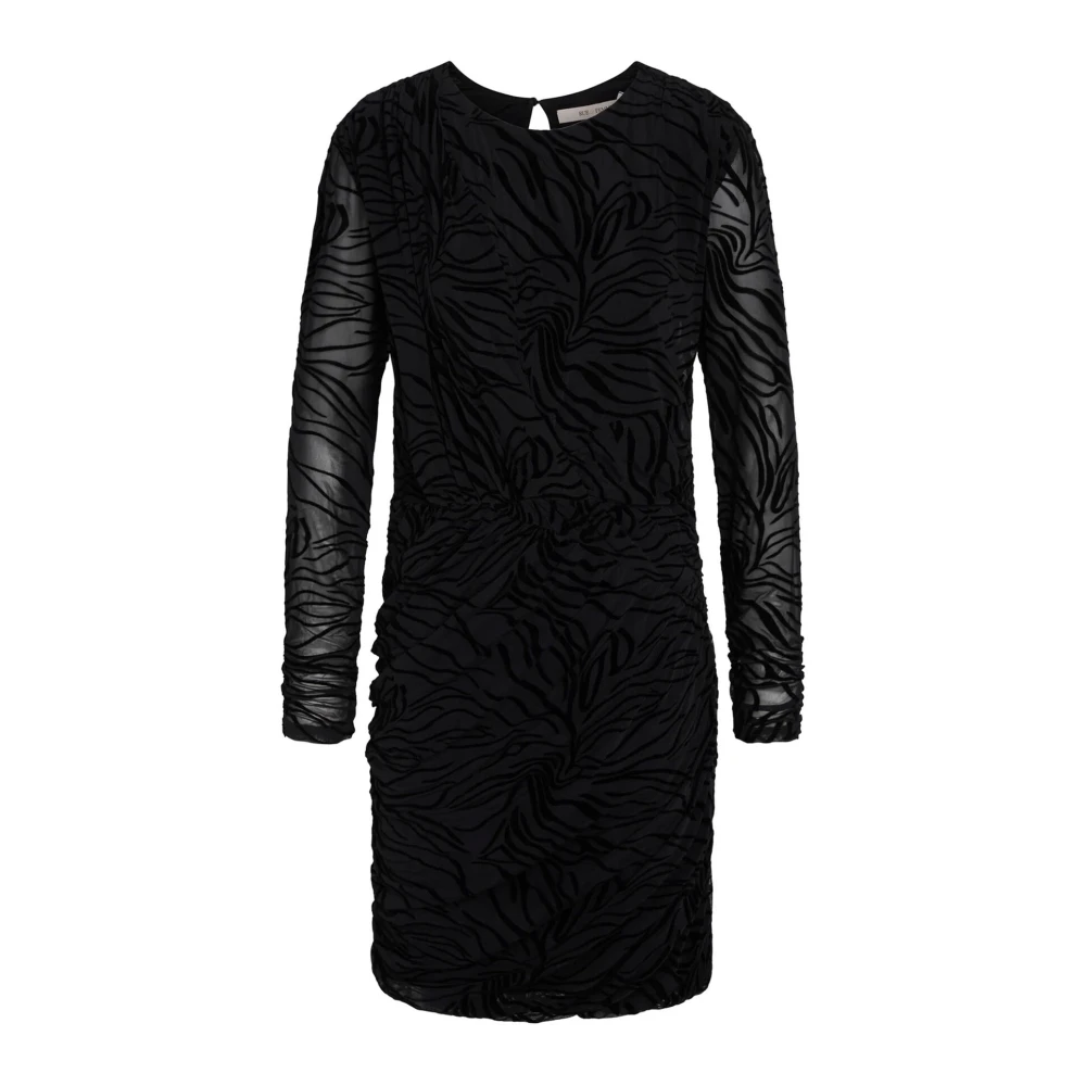 RUE de Femme Zwart Jurk met Mesh Patroon Black Dames