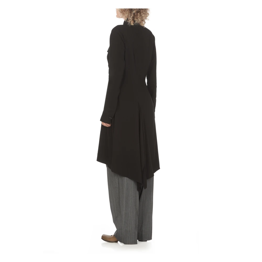 Y-3 Zwarte Viscose Shirt met Kraag Black Dames