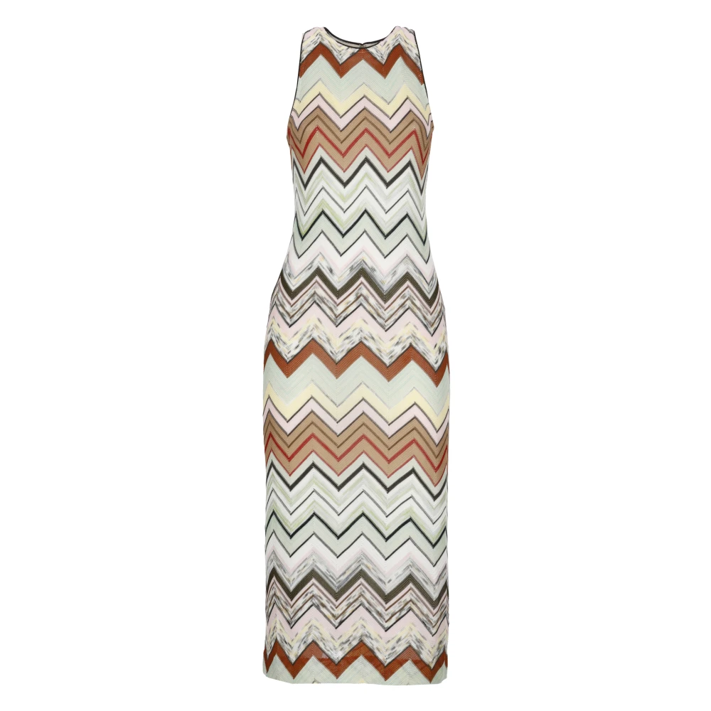 Missoni - Vestido Largo Sin Mangas En Chevron De Viscosa Y Algodón - Dresses - Mujer - Multicolor - M