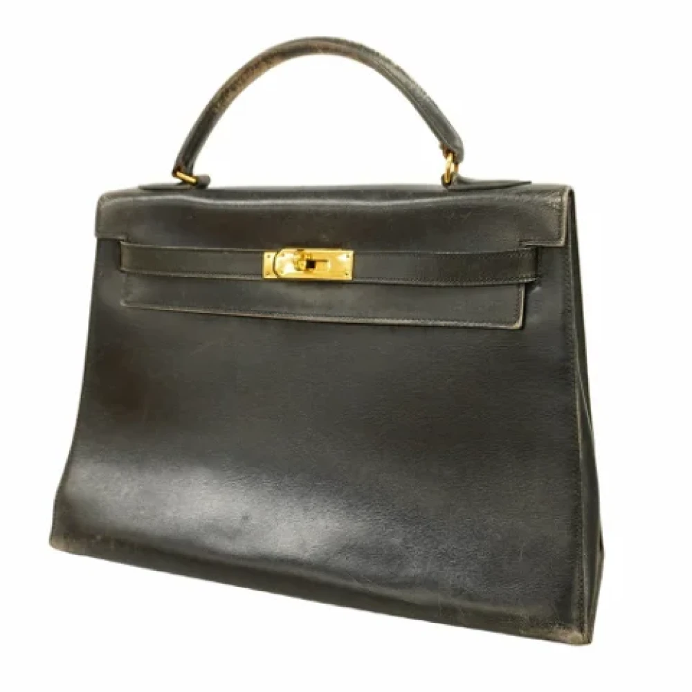 Hermès Vintage Pre-owned Leather handbags Black Dames