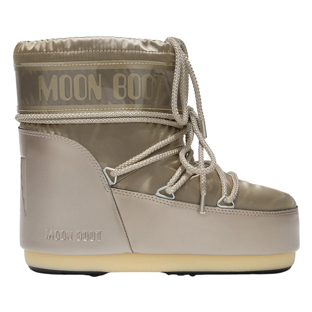 Moon Boot Girls Yellow Kids Boots, 33 Eu, Gold Low Glance Boots