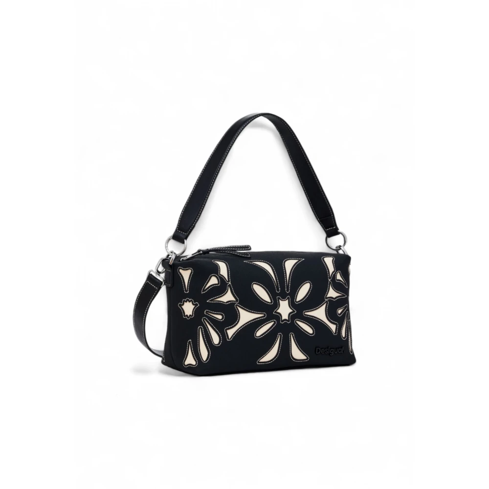 Desigual Gestreepte Schoudertas Black Dames