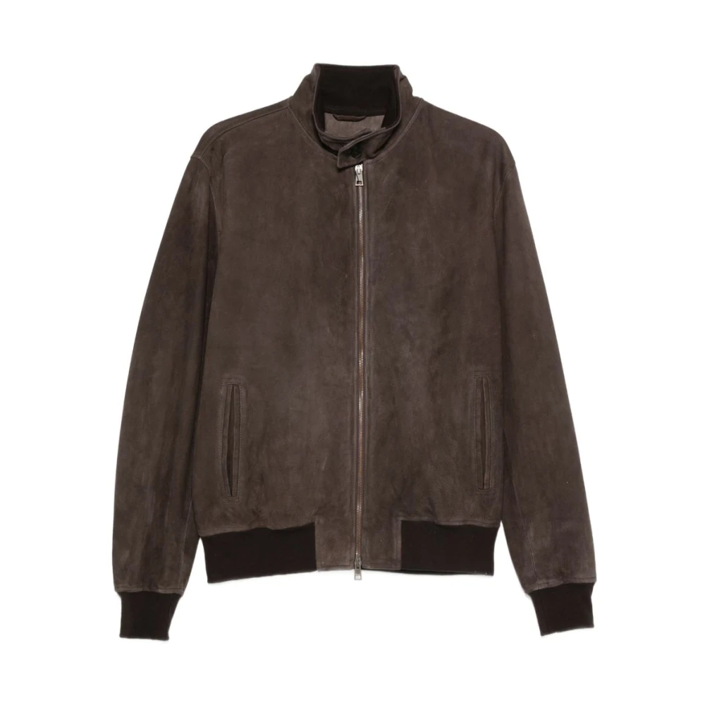 Boglioli Men's Brown Suede Bomber - Bomber Jackets - Xl - Jackets