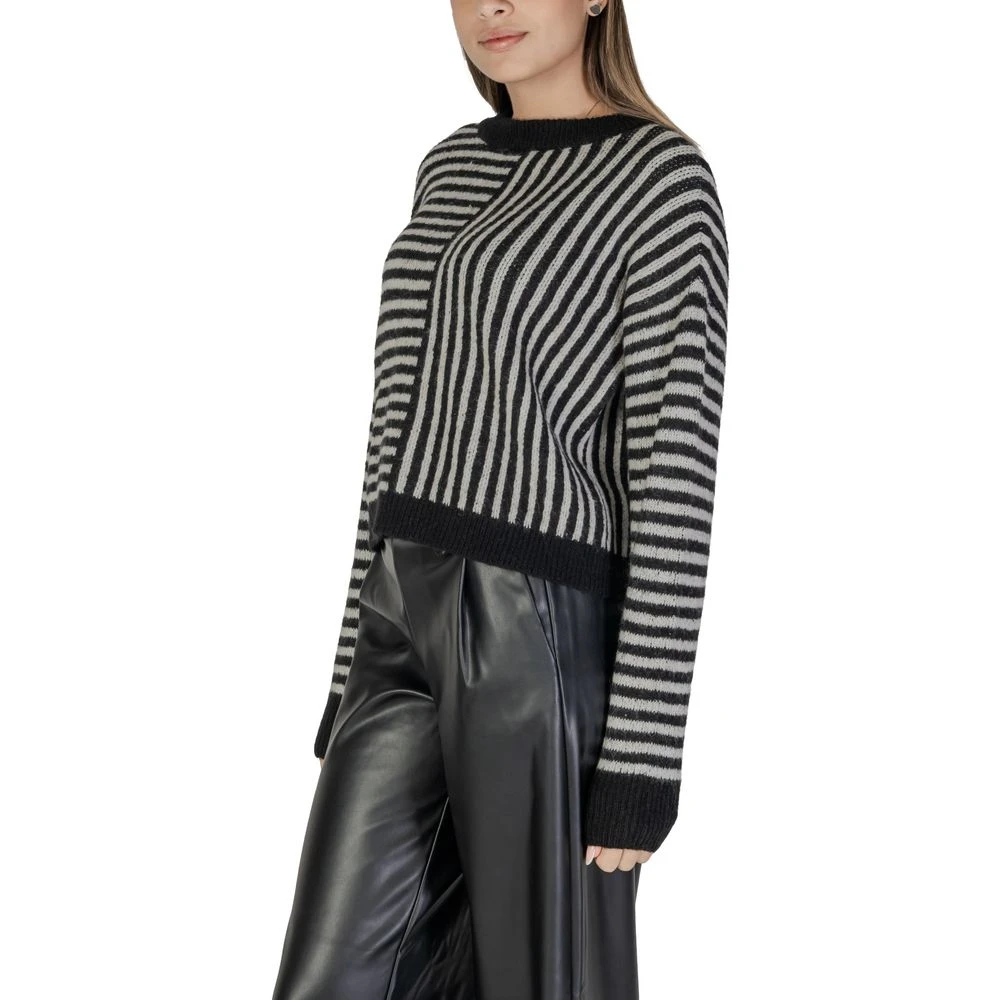 Vero Moda Zwart en wit gerecycled polyester trui Black Dames