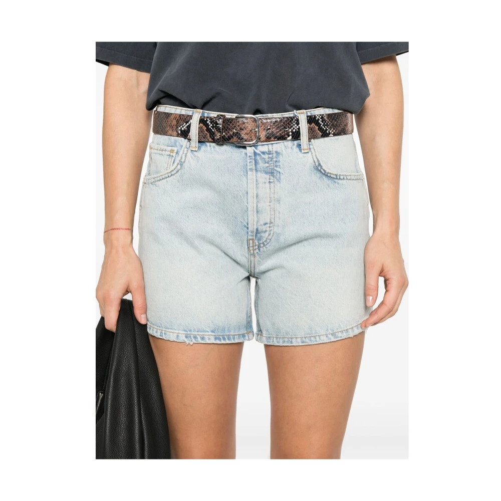 Anine Bing Lichtblauwe knoopsluiting Jeans Blue Dames