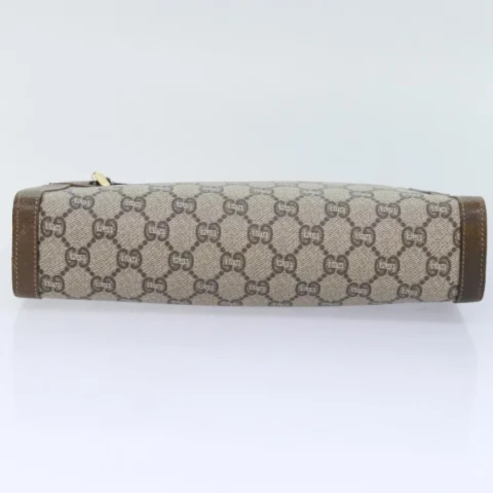 Gucci Vintage Pre-owned Leather clutches Beige Dames