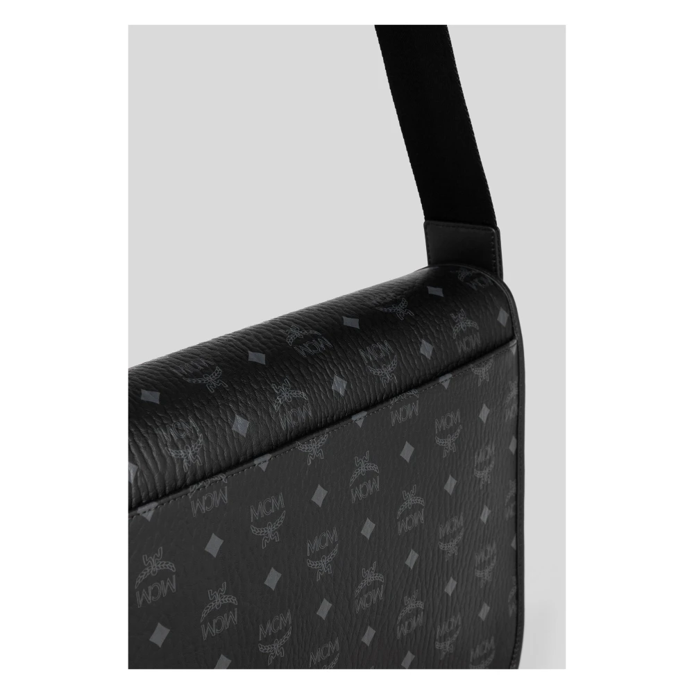 MCM Aren Messenger Tas in Visetos Black Dames