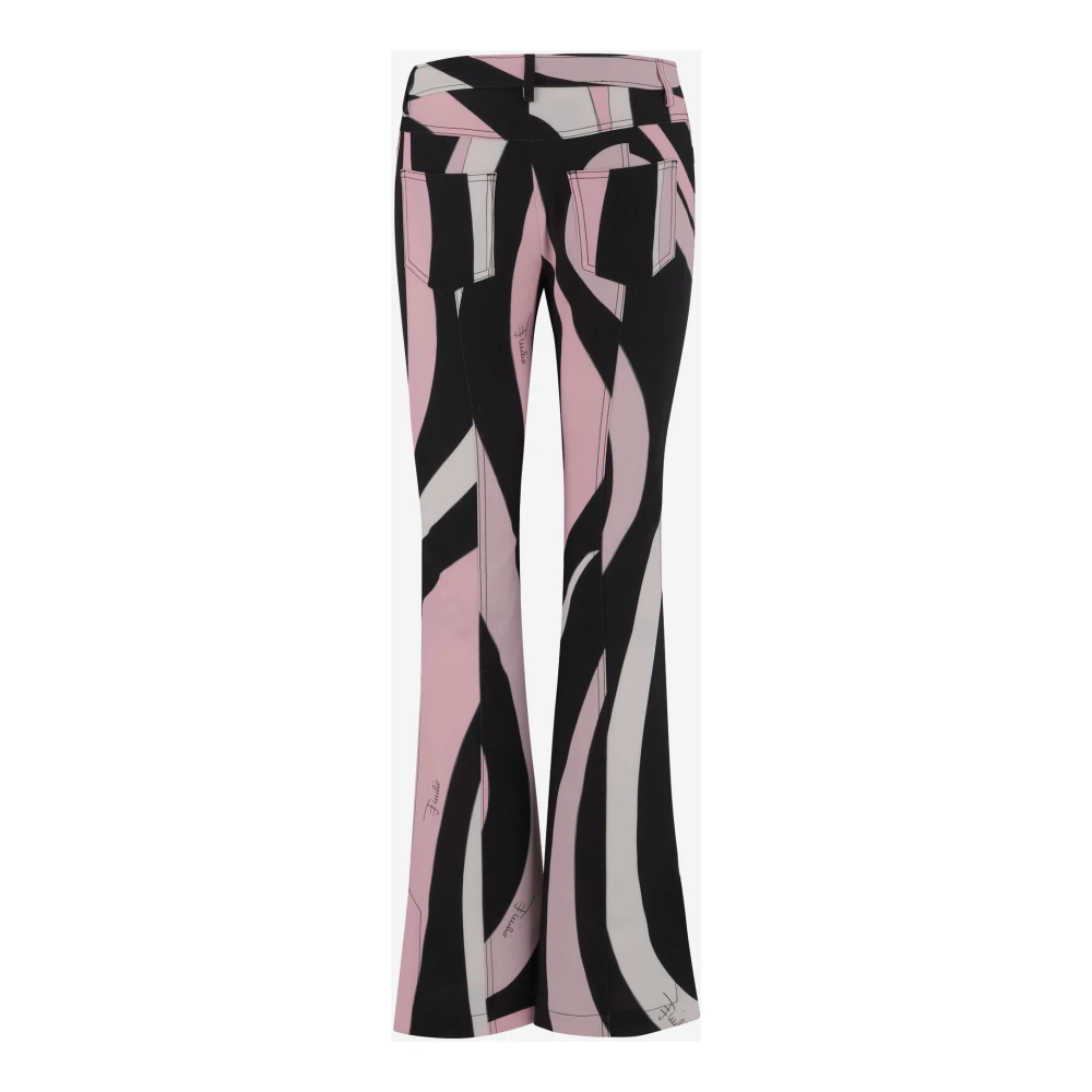 EMILIO PUCCI Marmer Patroon Stretch Nylon Broek Multicolor Dames