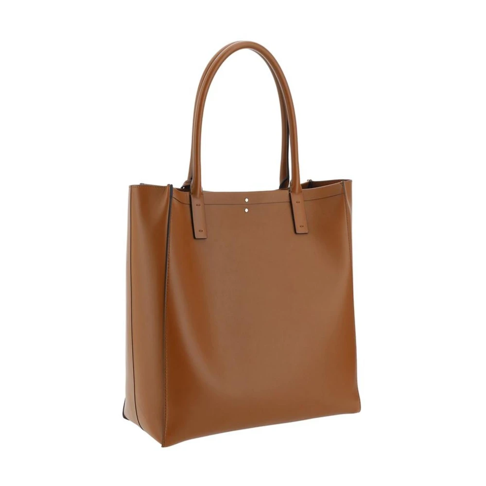Valentino Garavani VLogo Leren Schoudertas met Draaisluiting Brown Heren