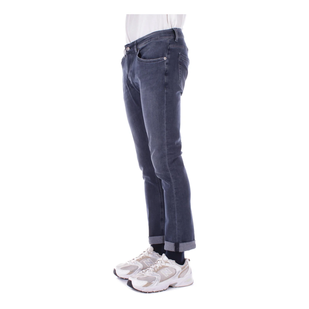 Dondup Blauwe Broek met Logo en Zakken Blue Heren