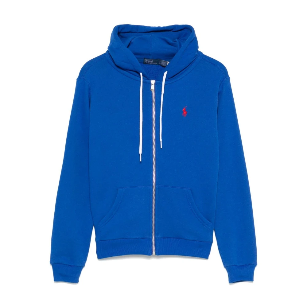 Polo Ralph Lauren Blå Stilren Sweatshirt Med Dragkedja