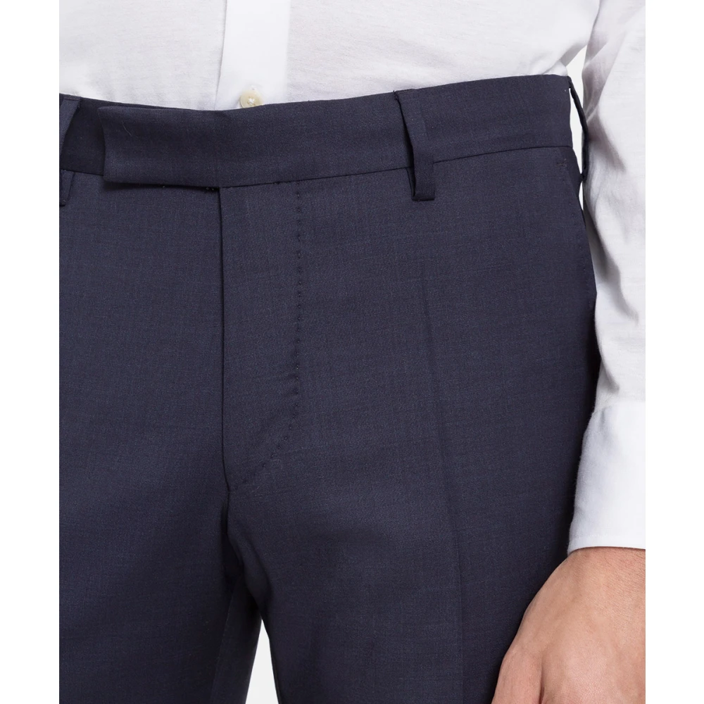 BALDESSARINI Moderne pasvorm wollen broek nachthemel Blue Heren