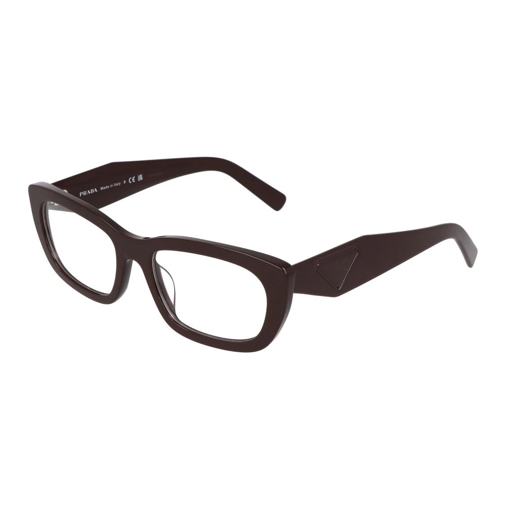 Prada Transparent Woman Pr D09v 27I1o1 Optical Frames Acetate Brown Geometric Normal - Image 3