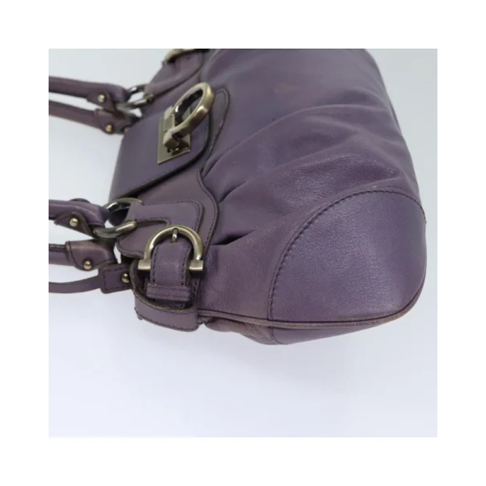 Salvatore Ferragamo Pre-owned Leather handbags Purple Dames