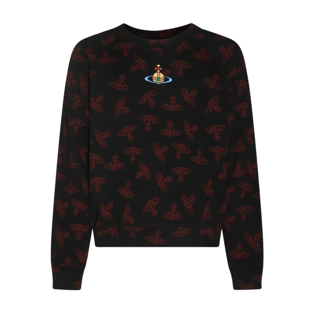 Vivienne Westwood Svarta Sweaters med Orb Logo Print Black, Herr