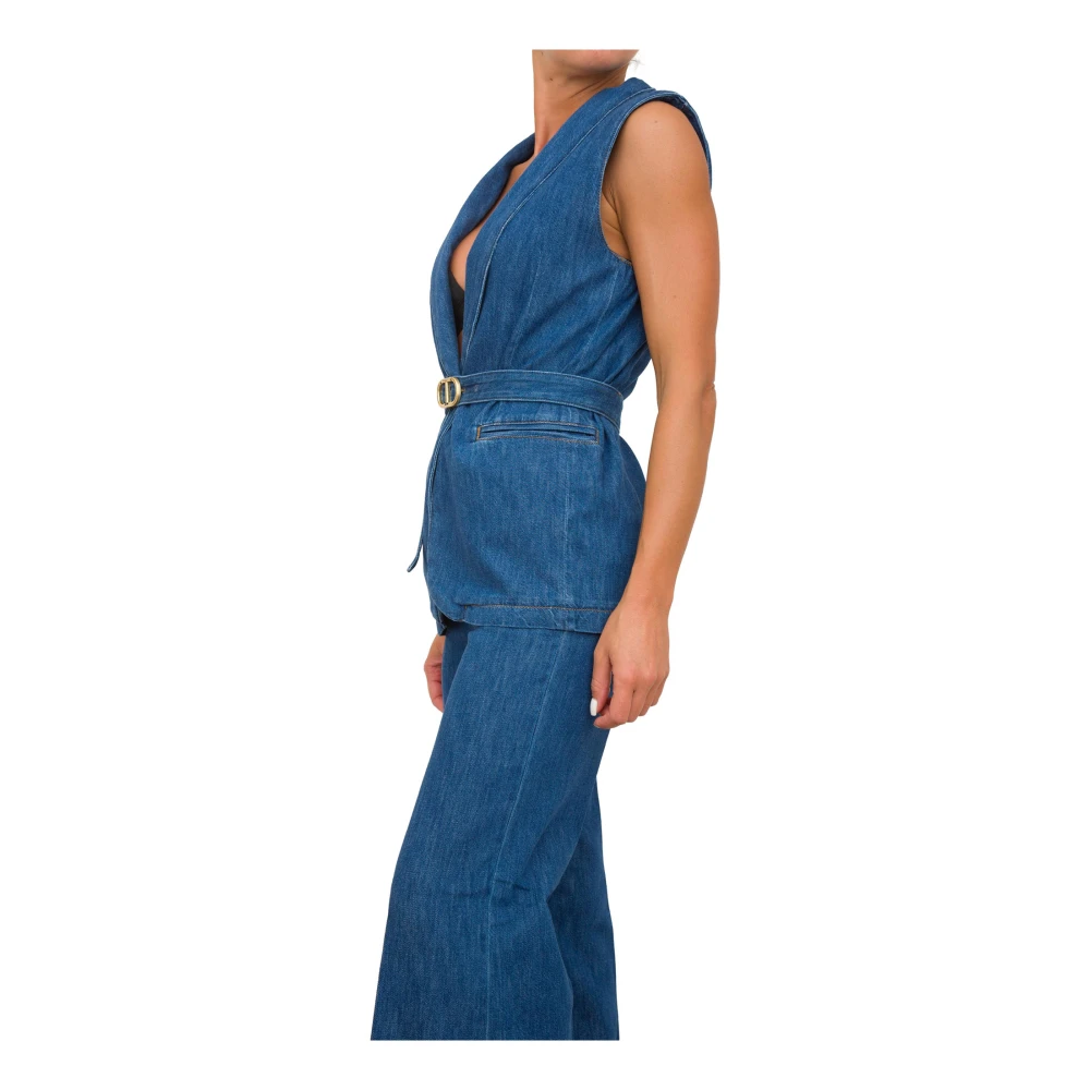 Twinset Denim Blauw Vest Blue Dames
