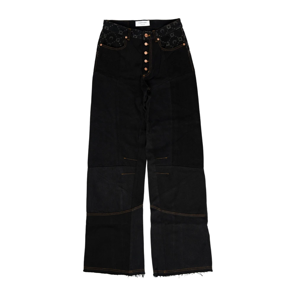 Marine Serre Flare Denim Byxor Black, Dam