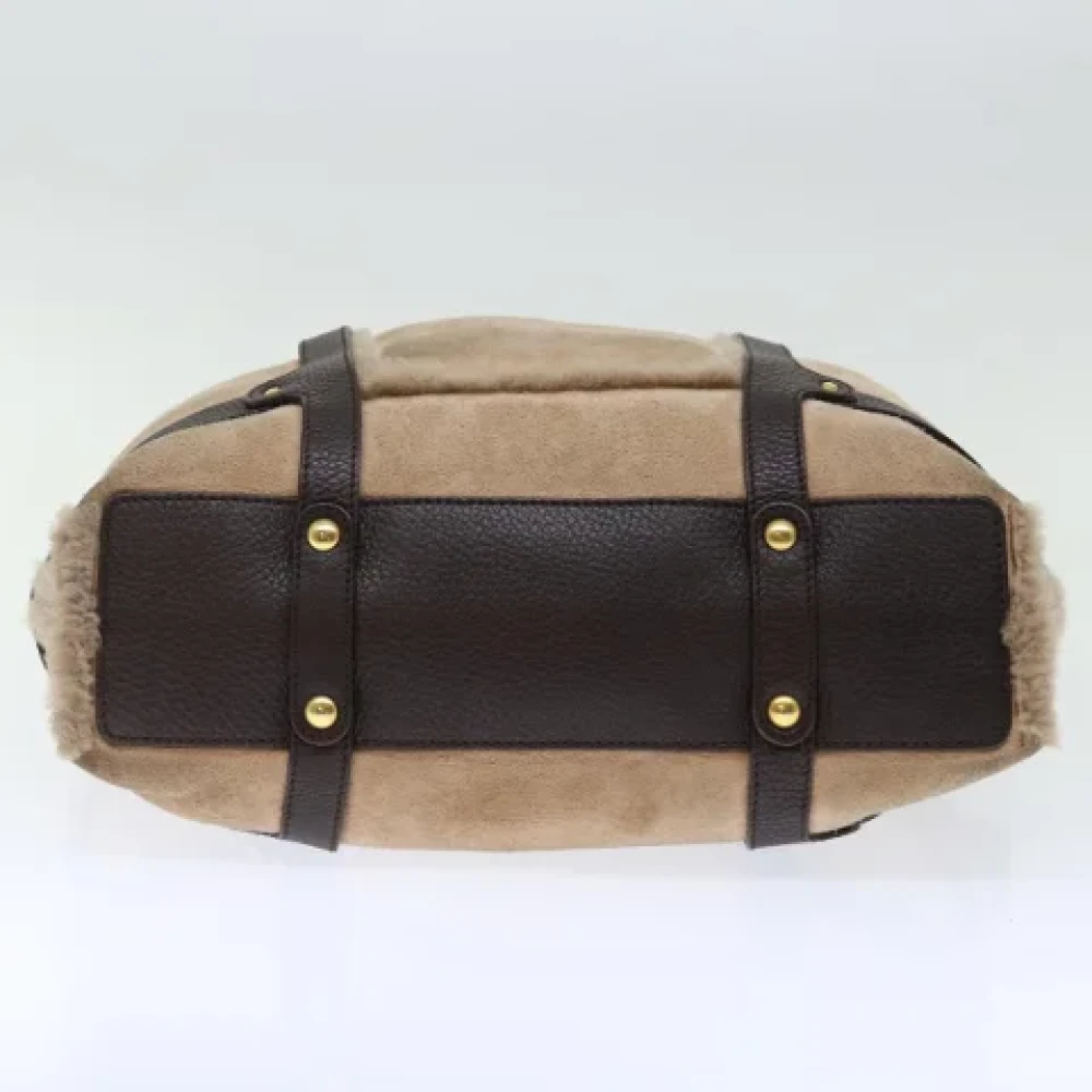 Salvatore Ferragamo Pre-owned Suede handbags Beige Dames