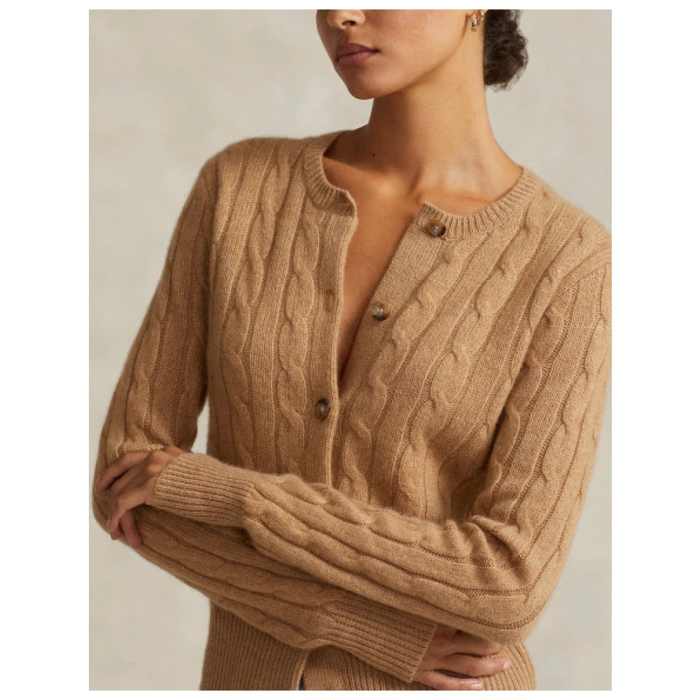 Polo Ralph Lauren Gebreide Kasjmier Cardigan Brown Dames