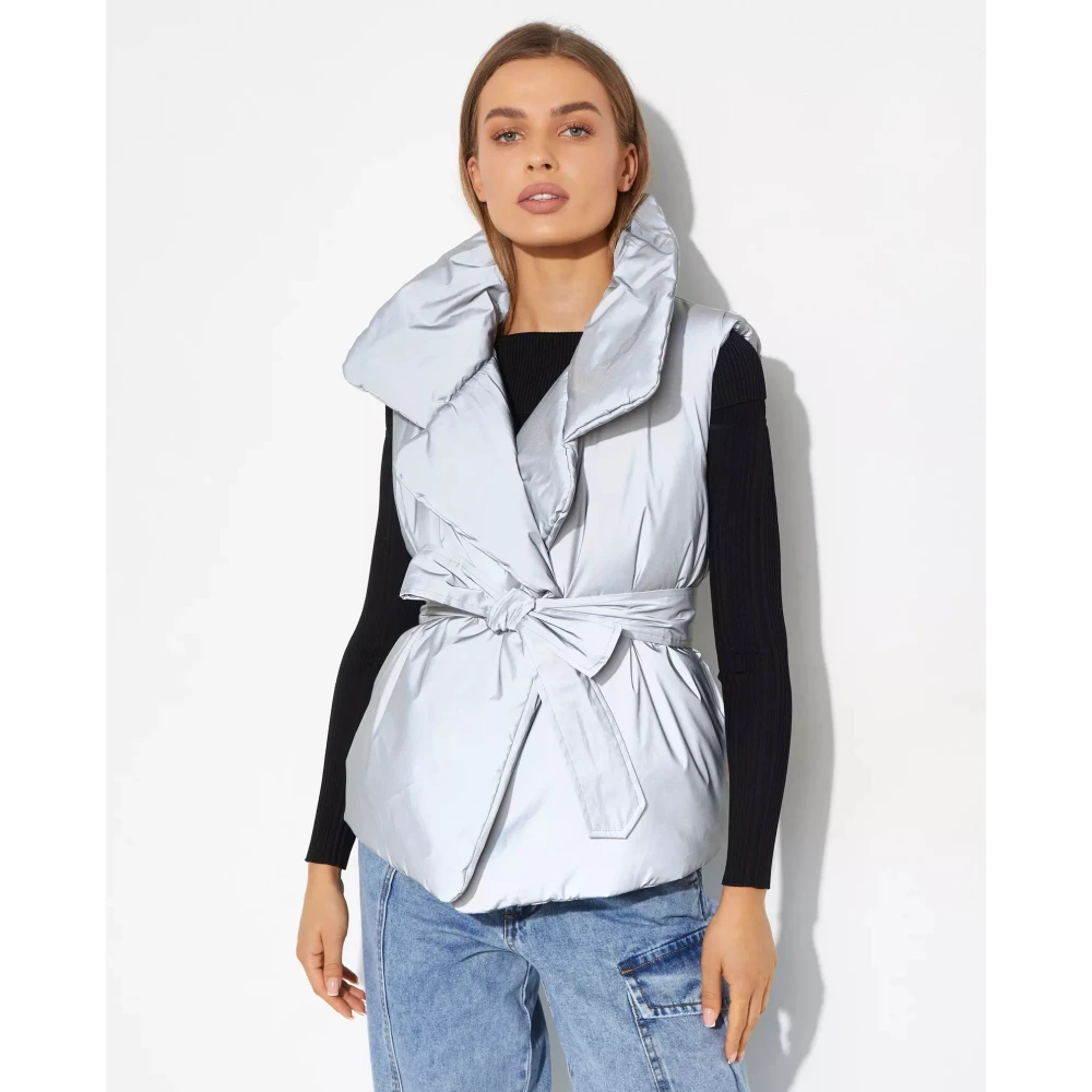 Norma Kamali Reflecterend vest met riem Sleeping Bag Gray Dames