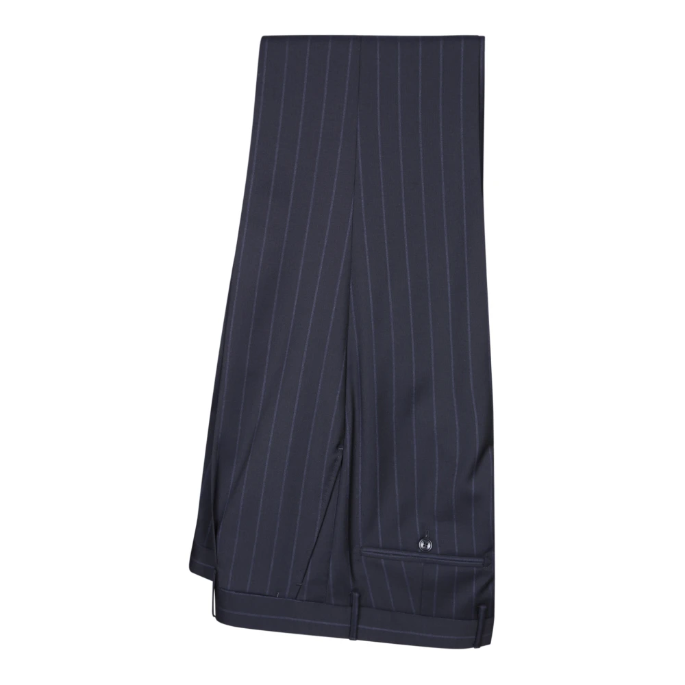 Tagliatore Blauw Gestreept Pak Blue Heren