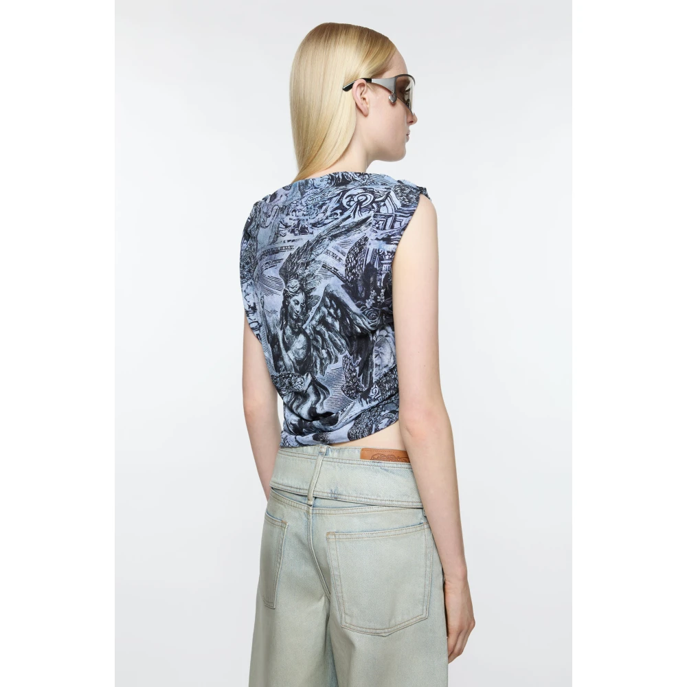 Acne Studios Seizoensgebonden Bedrukte Blouse Gray Dames
