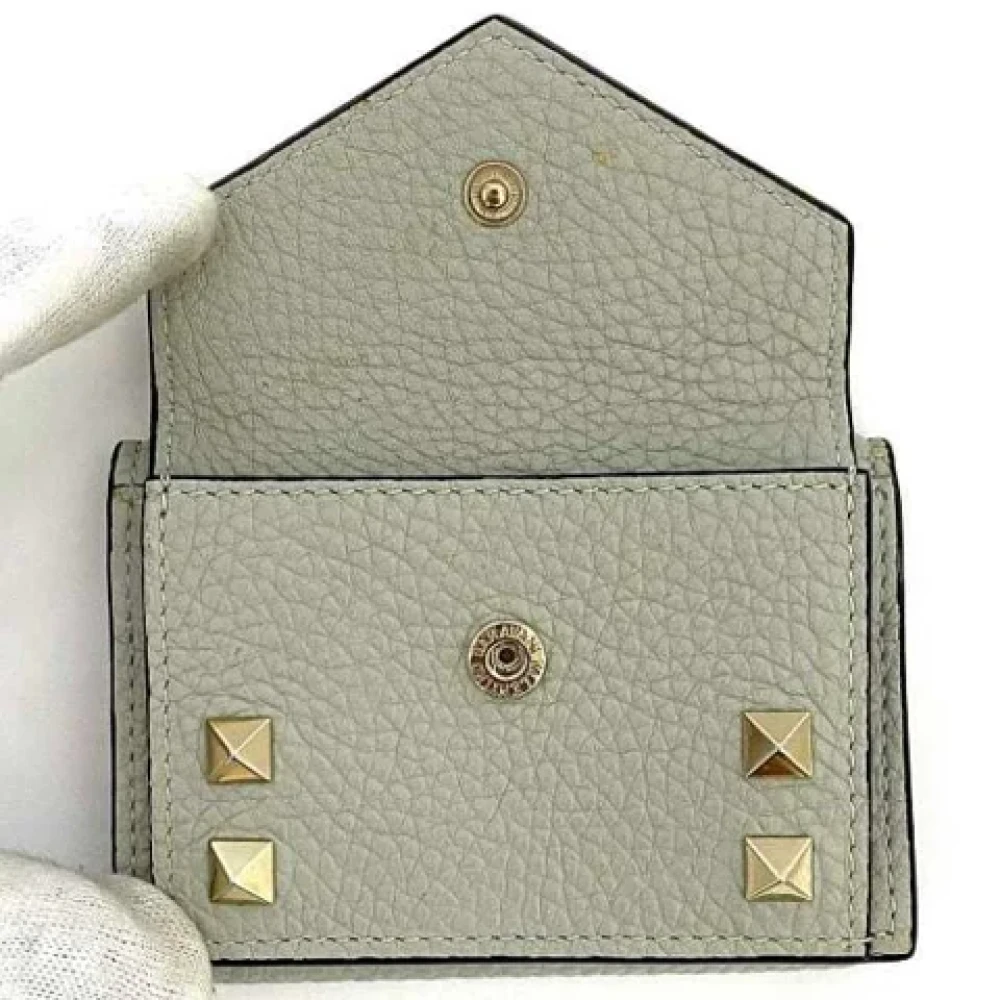Valentino Vintage Pre-owned Leather wallets Gray Dames