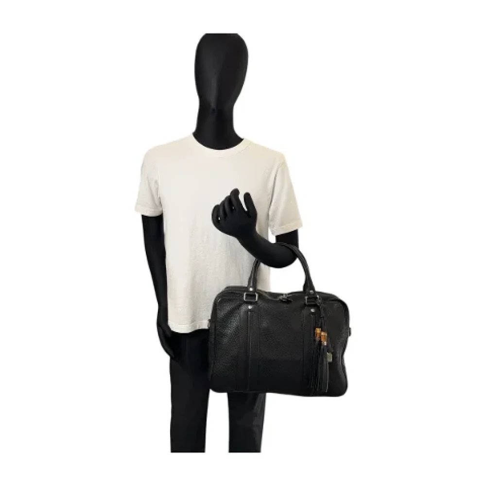 Gucci Vintage Pre-owned Leather briefcases Black Dames