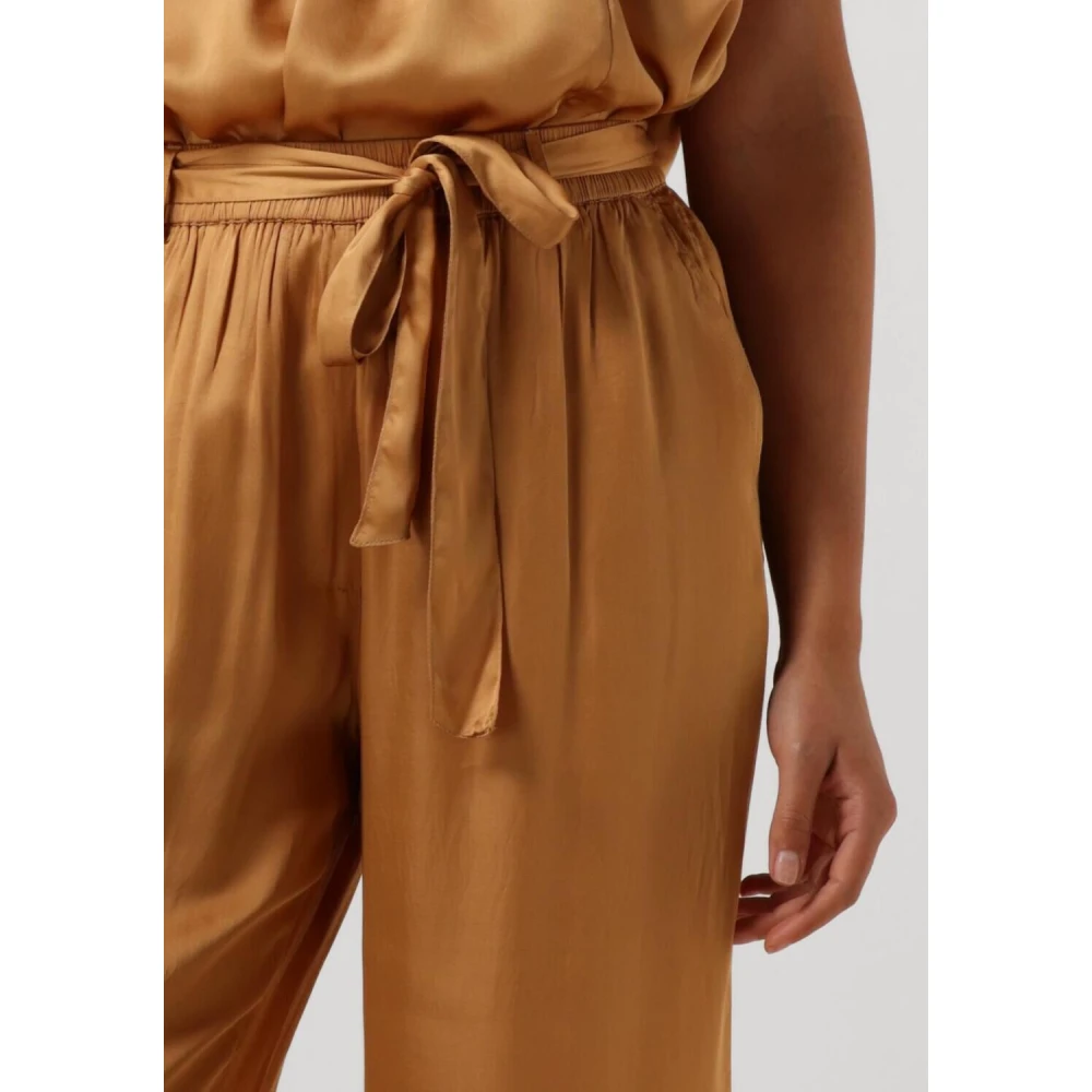 Summum Woman Camel Satijnen Broek Brown Dames