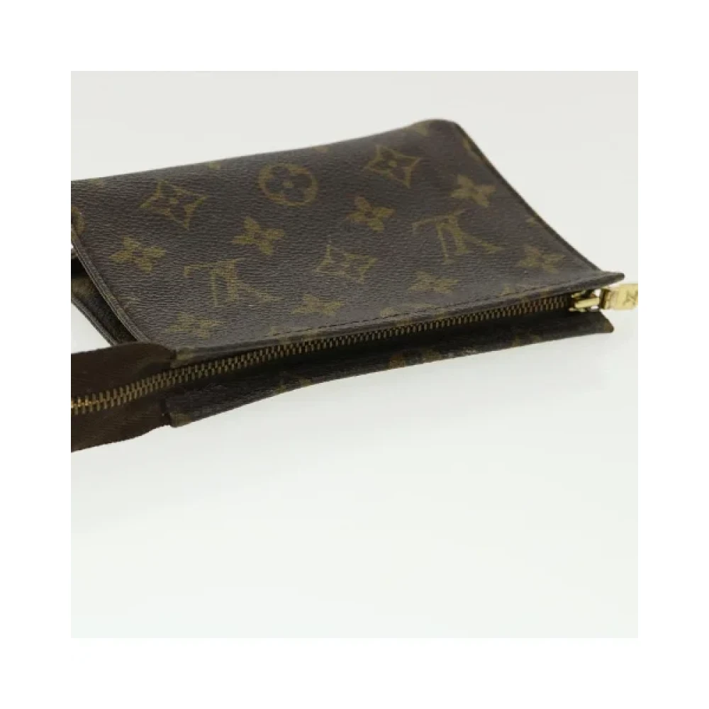 Louis Vuitton Vintage Tweedehands Svart Lerret Handtas Brown Dames