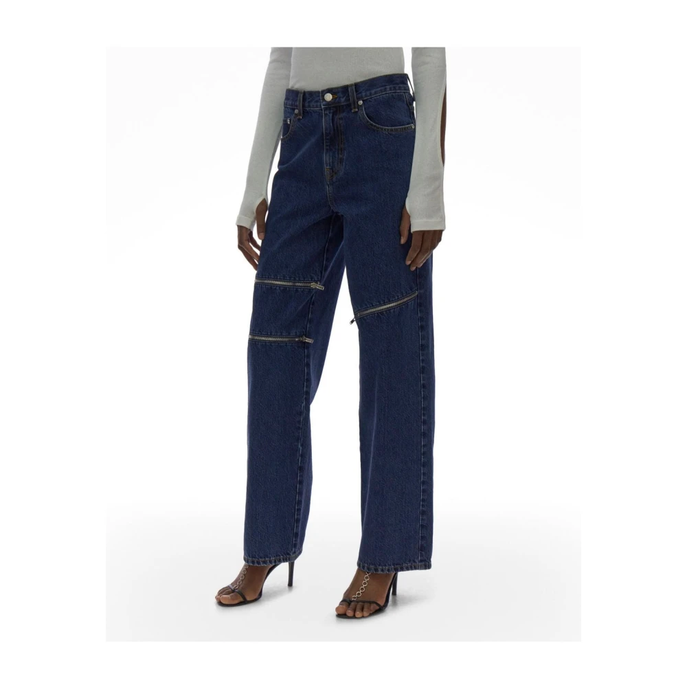 Helmut Lang Zip Jeans met Metalen Details Blue Dames