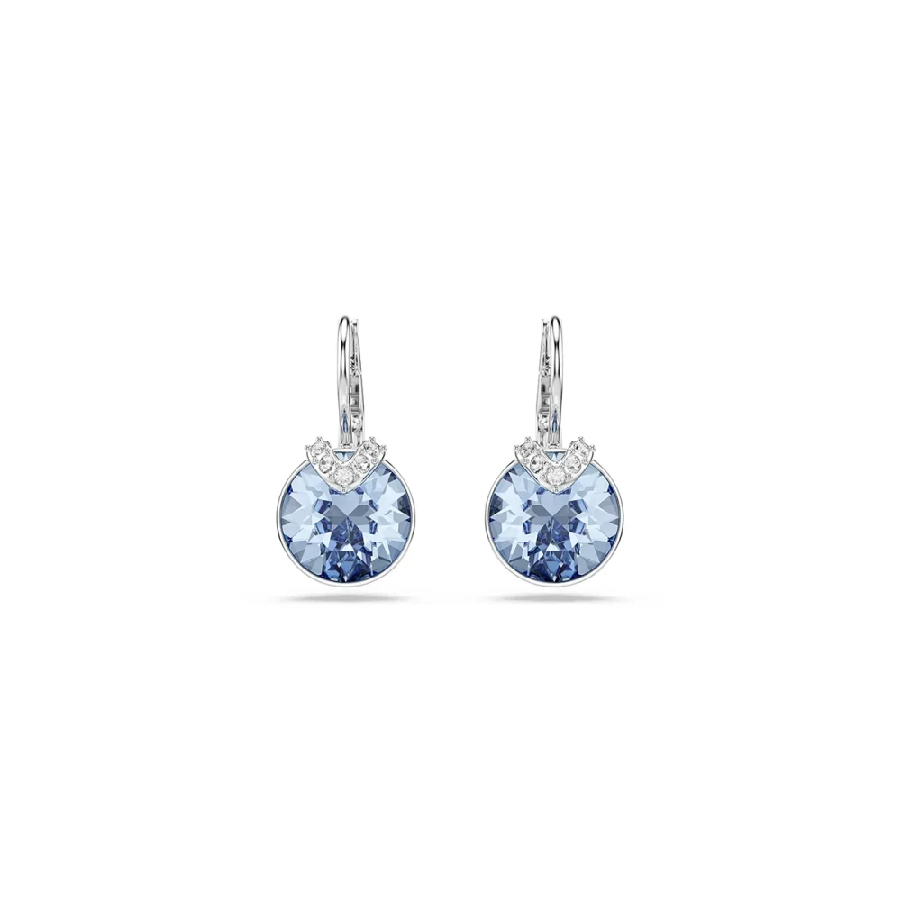 Swarovski Bella V Drop-Ohrhänger, Rundschliff, Rhodiniert Blau - Bild 3