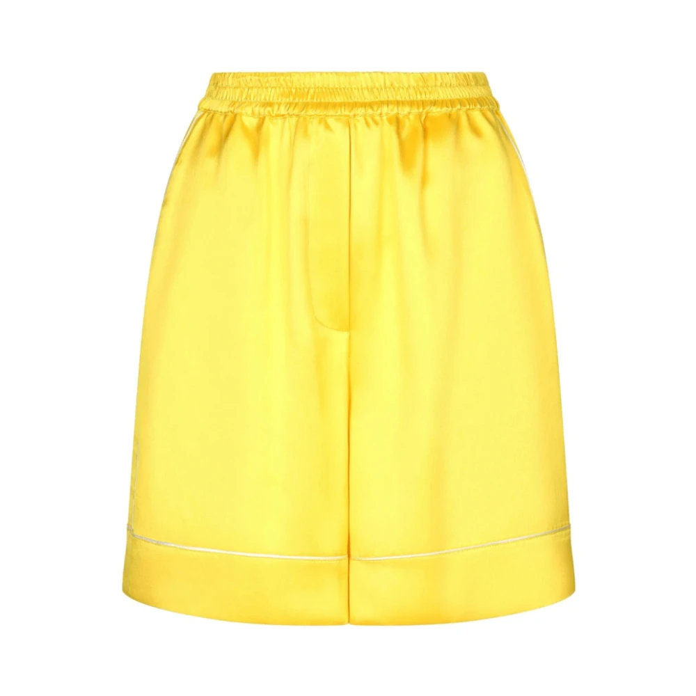 Dolce & Gabbana Zijden Citroengele Shorts Yellow Dames