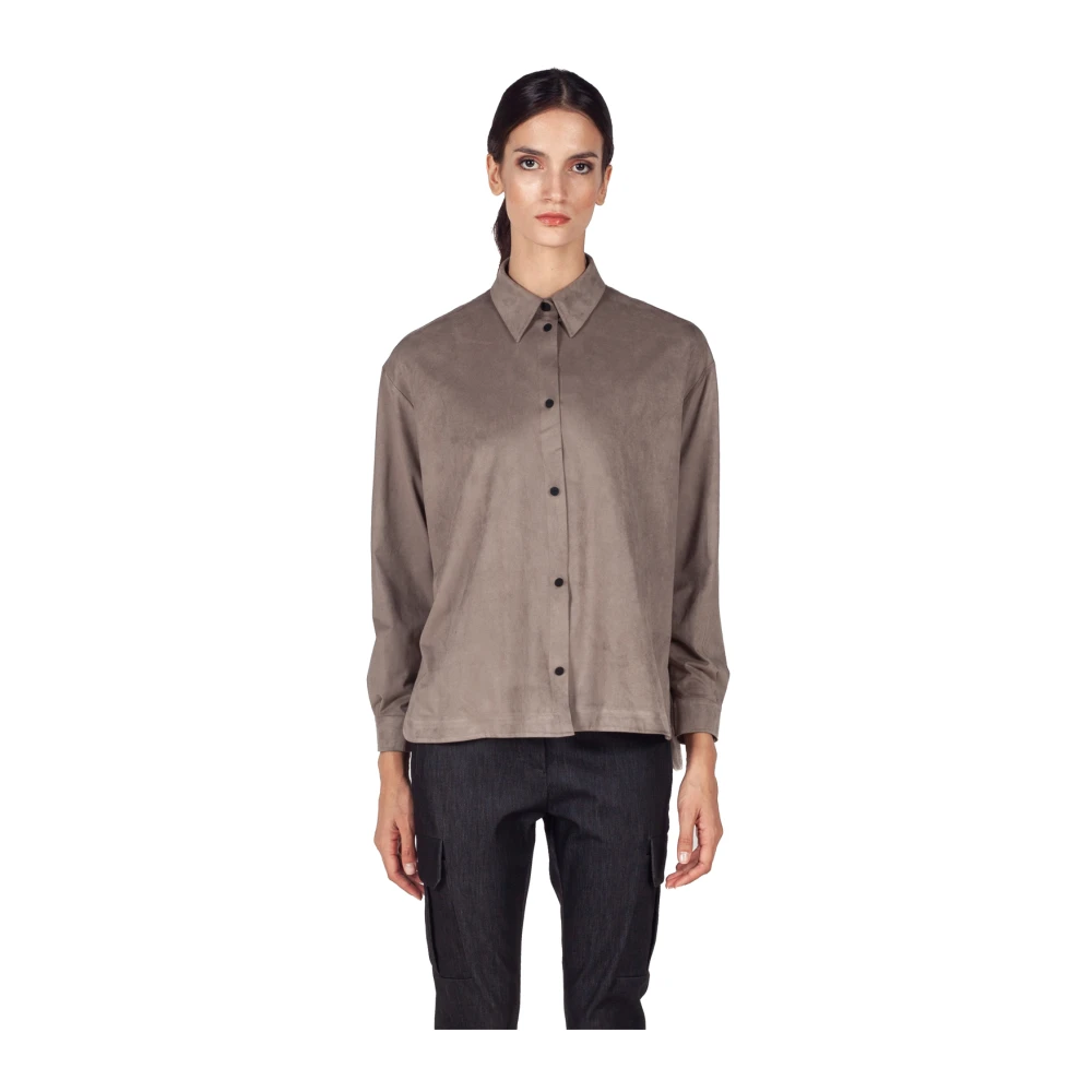RRD Fleece Suede-effect Stretch Blouse Beige Dames