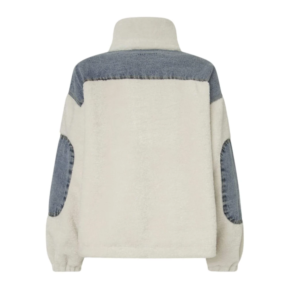 Pepe Jeans Hoge Hals Denim Jack Polar Fleece Multicolor Dames