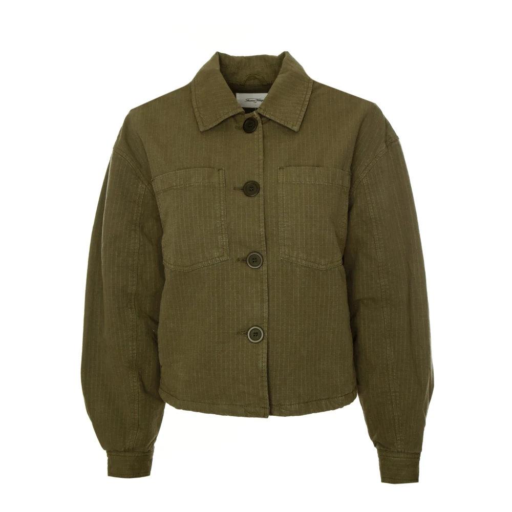 American vintage Lichtgewicht jas met knoopsluiting Green Dames
