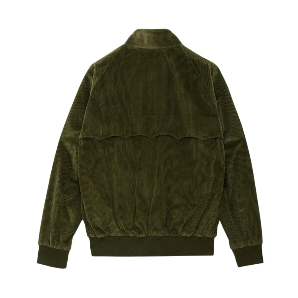 Baracuta Katoenen bomberjack met geribbelde details Green Heren