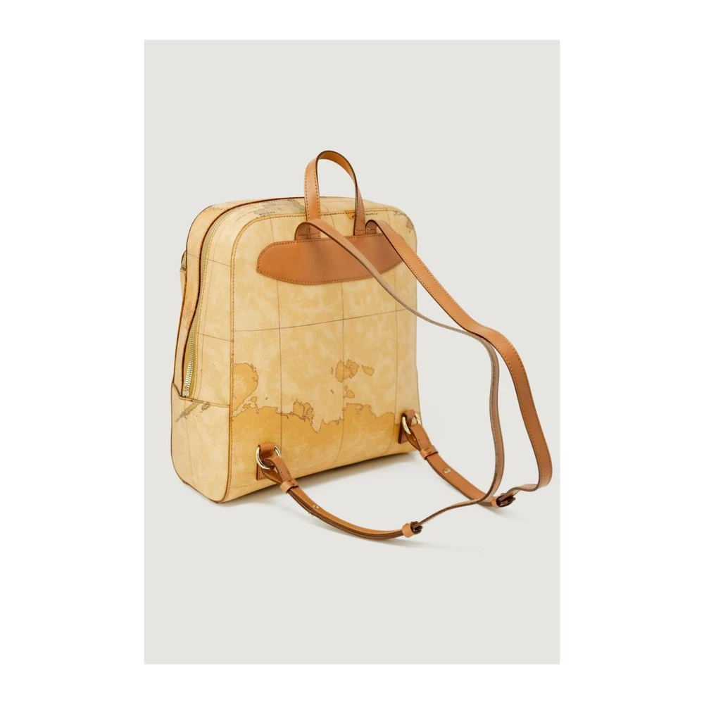 Alviero Martini 1a Classe Multi-Compartiment Leren Rugzak Beige Dames
