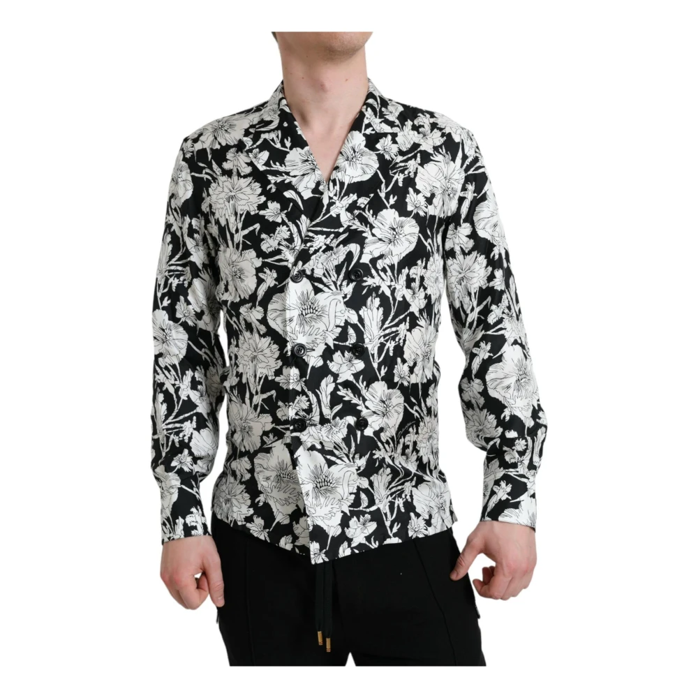 Dolce & Gabbana Men's Silk Floral Button Down Shirt