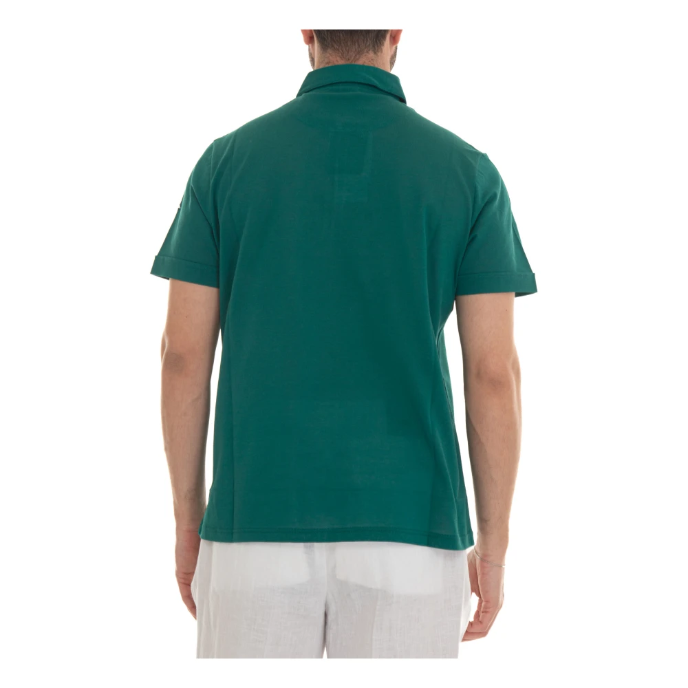 Kiton Polo shirt met halve rits Green Heren