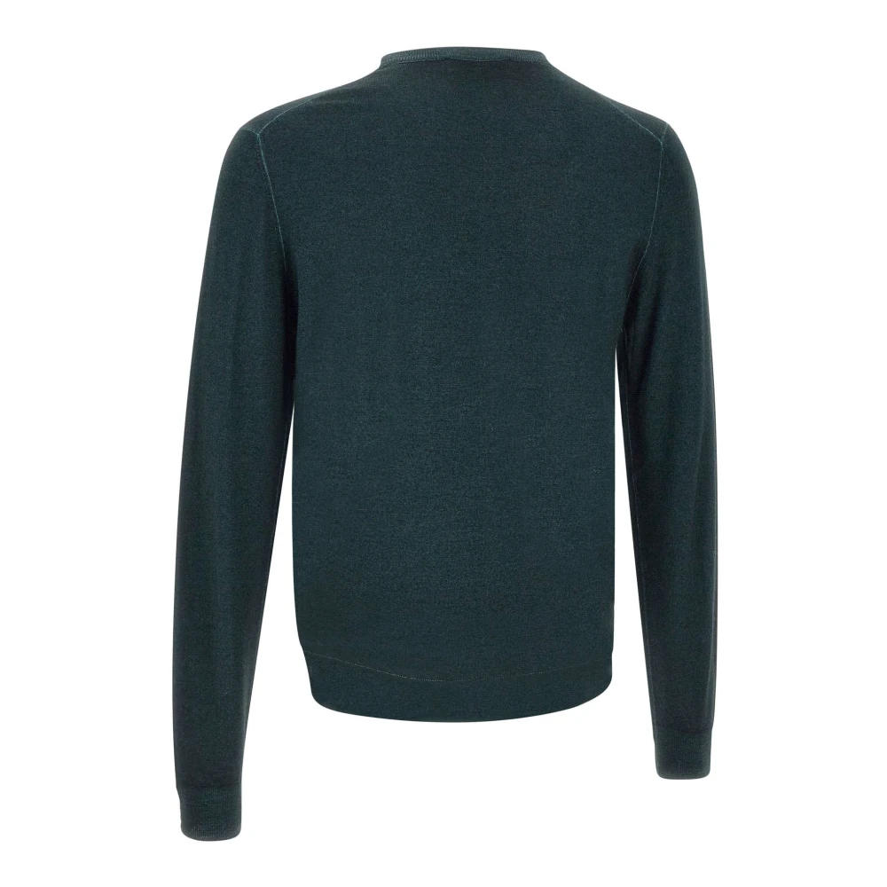Filippo De Laurentiis Groene Wollen Trui Kleurencollectie Ronde Hals Green Heren