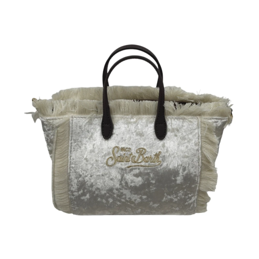 MC2 Saint Barth Ivoor Velvet Mini Vanity Tas Beige Dames