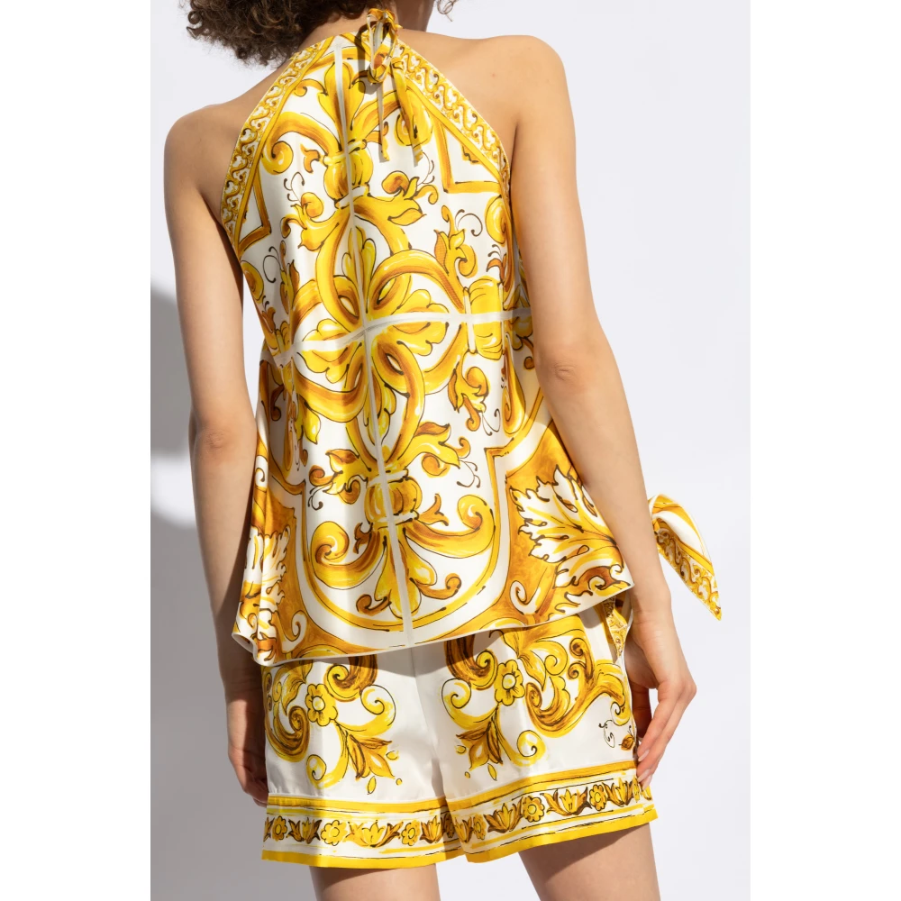 Dolce & Gabbana Top met 'Majolika'-print Yellow Dames